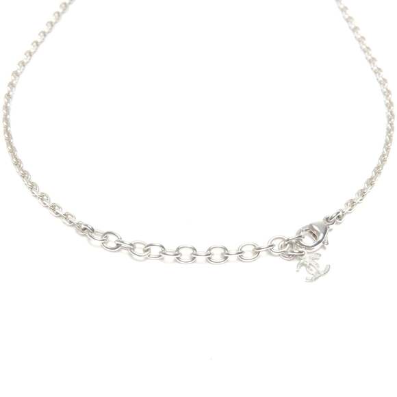 CHANEL Silver Logo Necklace
